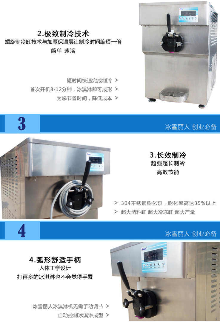 冰雪麗人1128P商用臺式單頭軟冰淇淋機(jī)