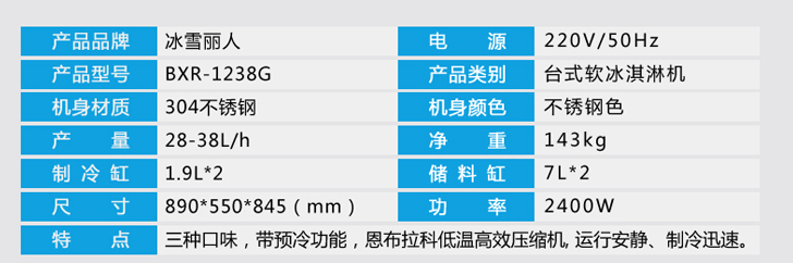 臺式三頭商用冰激凌機